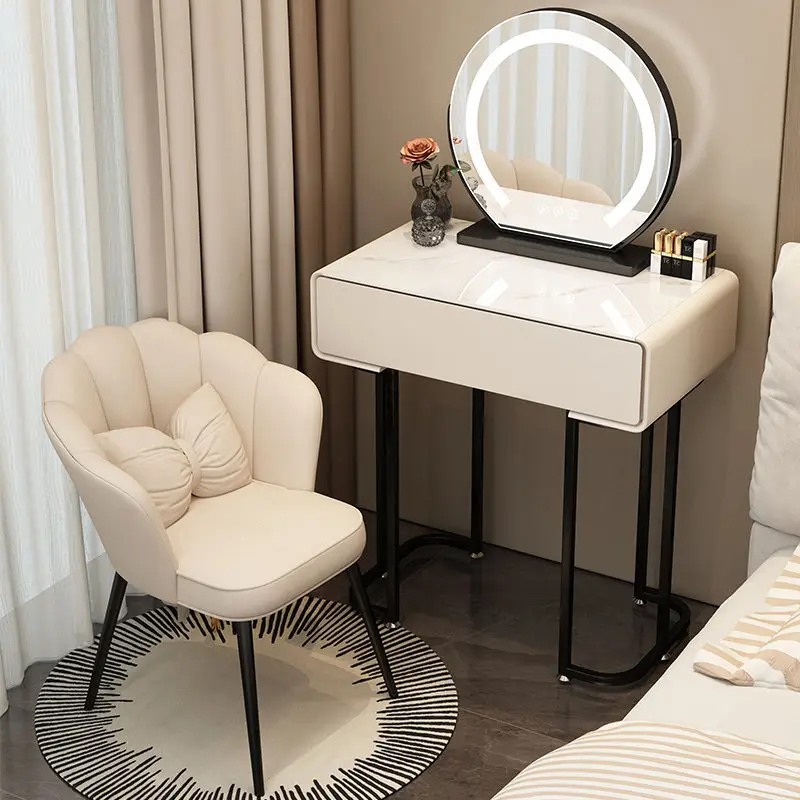 AOLIVIYA Bedroom Dressing Table Set Women Girl Makeup Vanities Desk Narrow Rock Slab Light Luxury Small Apartment