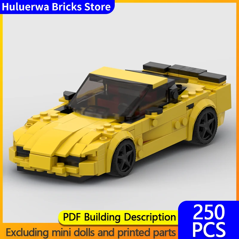 

Модель городской автомобиль MOC, строительные кирпичи, американский Corvette C5, спортивный автомобиль, модульная технология, детские праздничные подарки, сборка игрушек, костюм