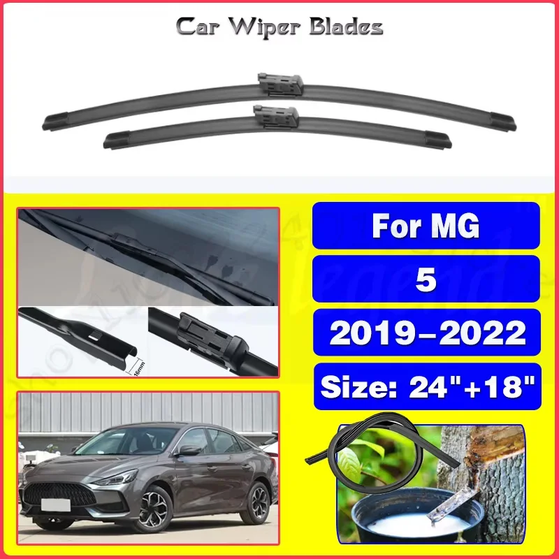 For MG 5 MG5 2019 2020 2021 2022 Car Accessories Wiper Blade Brushes Cutter Windscreen 24''+18'' Silent upgrade version