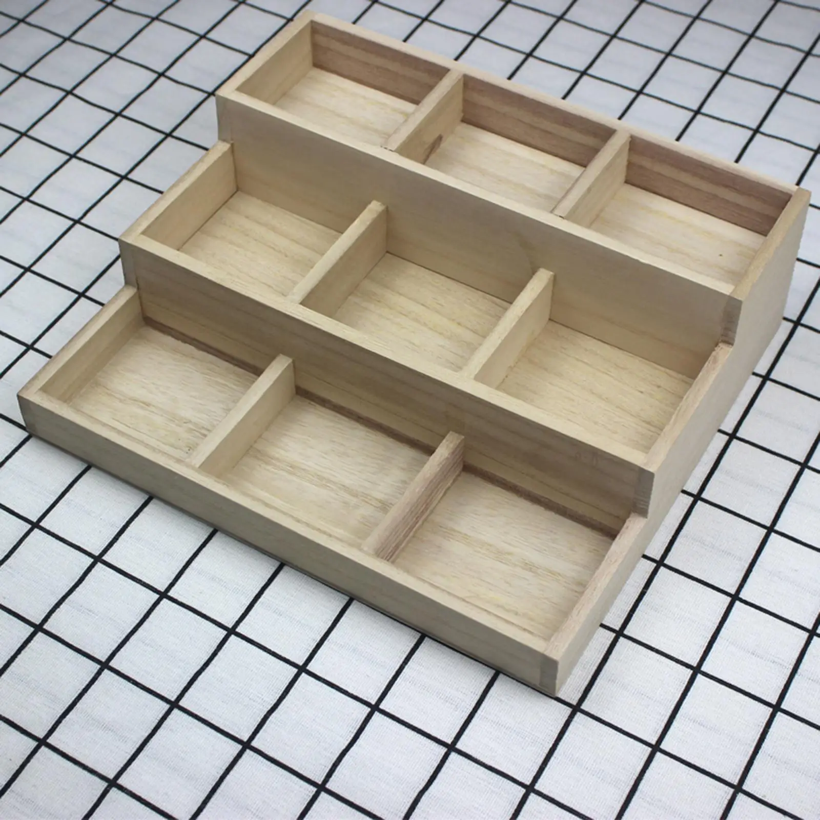 

Wooden Makeup Organizer Countertop Organization Cosmetic Display Bathroom