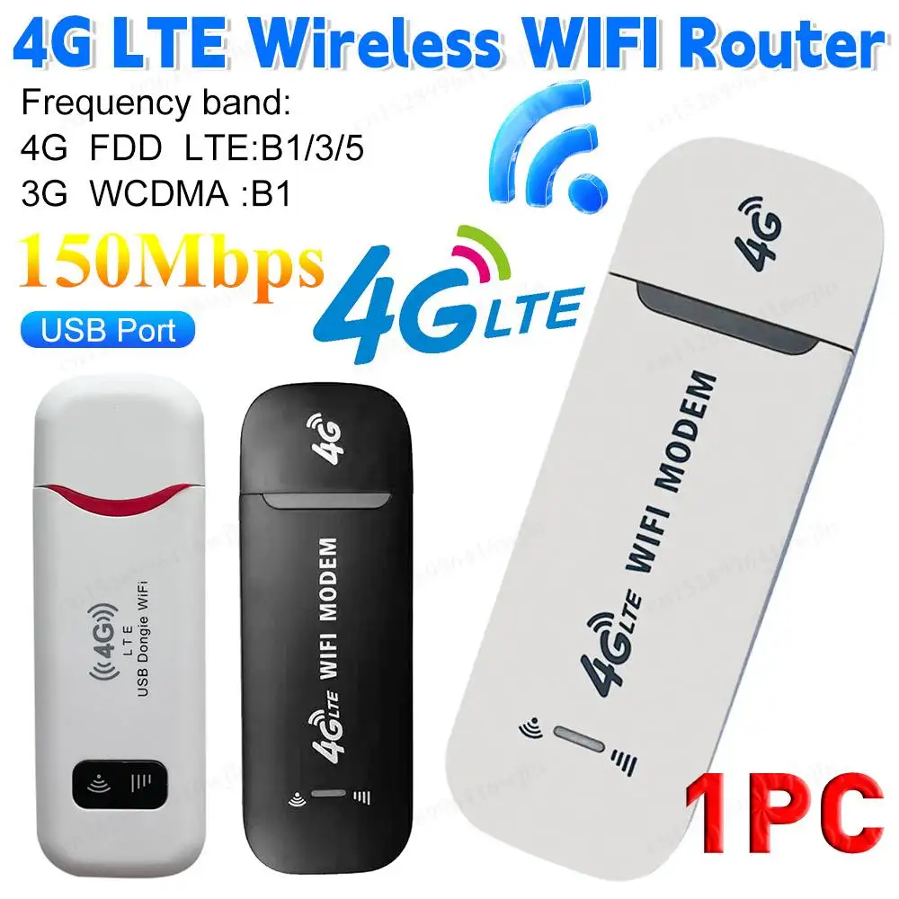 4G LTE USB Modem Dongle 150Mbps Wireless WiFi Mobile Router SIM Card Network Card Pocket WiFi Hotspot Router for Home Office