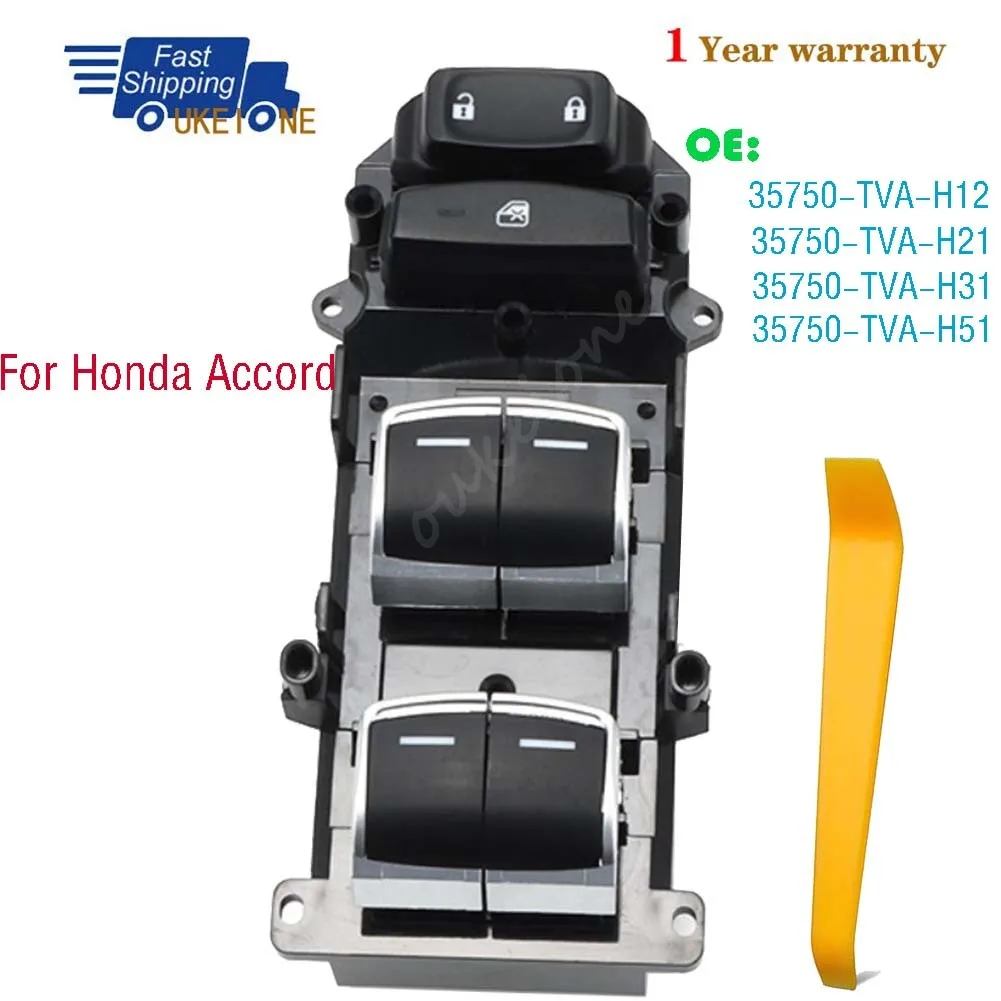 

35750-TVA-H12 для Honda Accord 37-контактный электрический переключатель стеклоподъемника, регулятор управления, кнопка, детали, автомобильные аксессуары