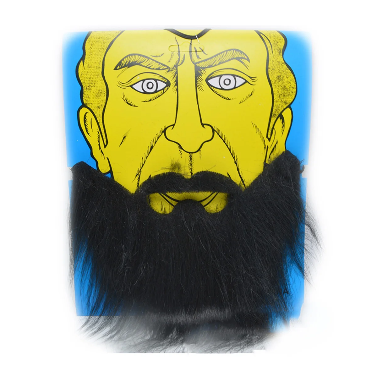

Black Large Fake Beard With Self Adhesive Tape Reusable Lightweight Costume Accessory For Halloween Cosplay Party