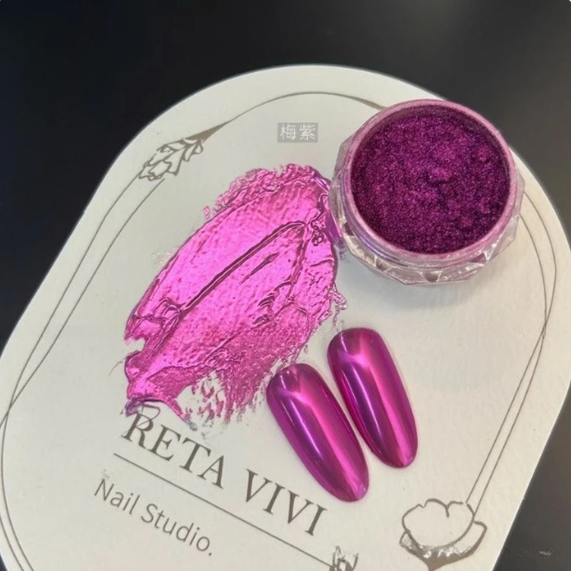 Poudre à ongles miroir chromé, 10 boîtes, métallique, argent, or, bleu, Nail Art, paillettes, flocons de pigments à frotter, poussière pour bricolage, manucure de luxe