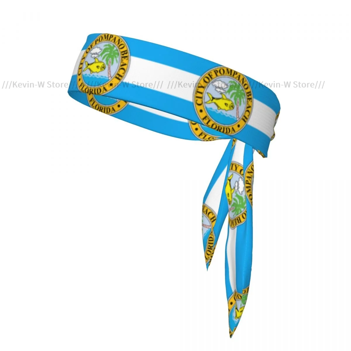 Sweatband Bandanas Flag Of Pompano Beach Florida Hairband Head Tie Sports Headband Hair Accessories