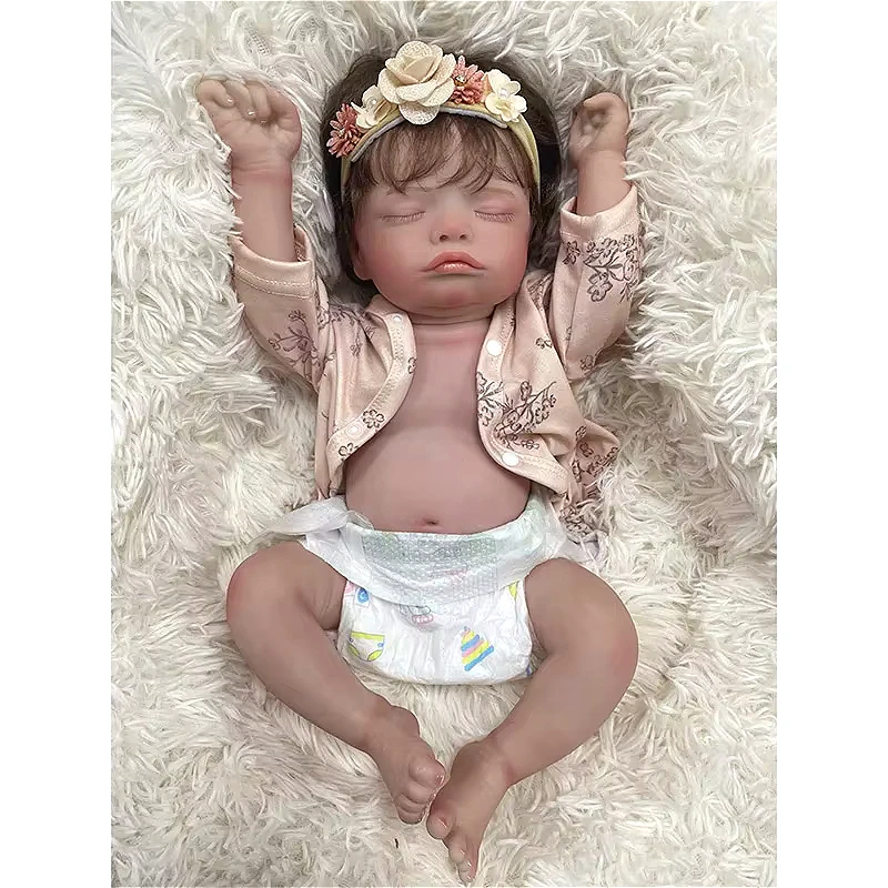 45cm Realistic Alive Doll Newborn Baby Girl Doll Rosalie Hand Details Painting 3D Skin with Visible Veins Muñecas Bebe Reborn