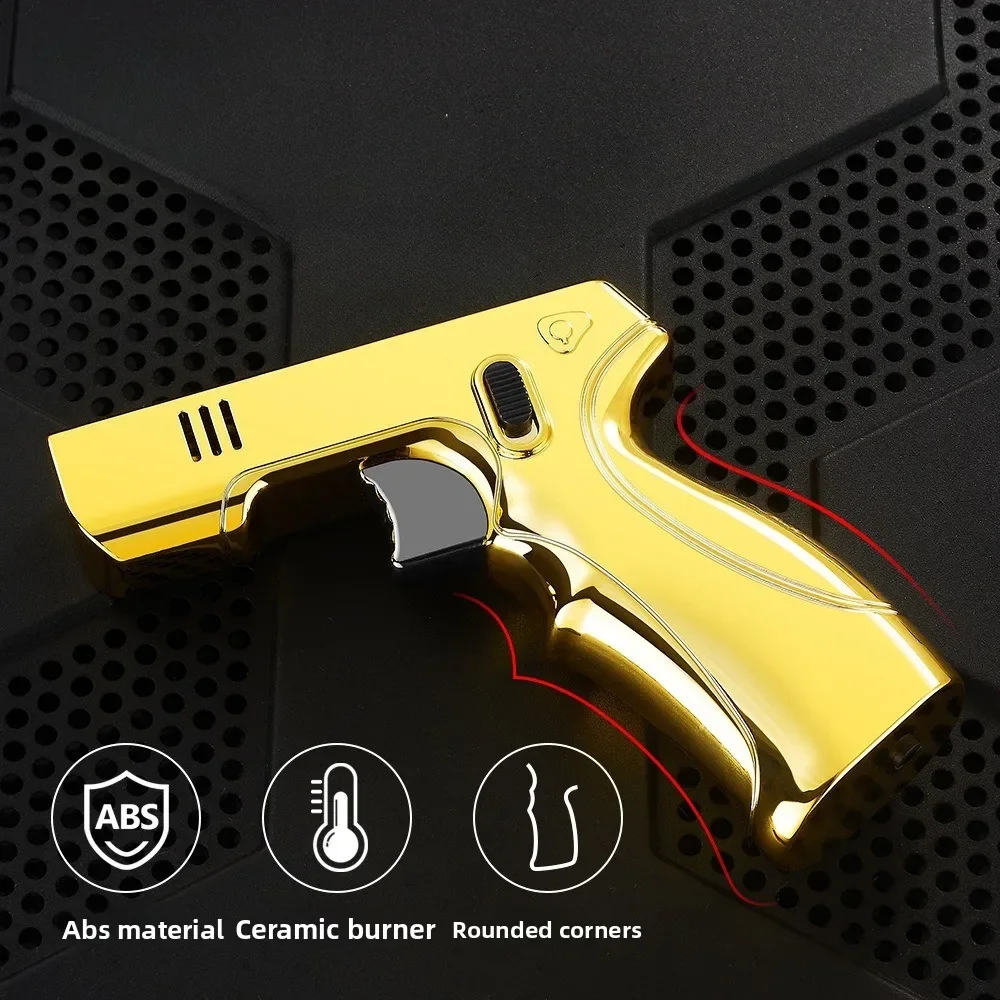 

Metal High-temperature High Firepower Outdoor Cigar Lighter Windproof Direct Spray Flame Butane Spray Gun Lighter Men's Gift
