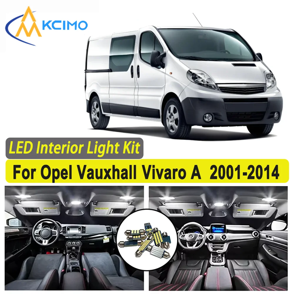 

Kcimo LED For Opel Vauxhall Vivaro A (2001-2014) Premium Bright LED Interior Dome Map Trunk Light Kit Car Led Lamps New Car LED