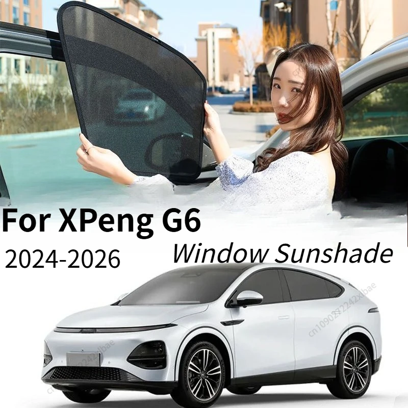 

Custom Fit Magnetic Sunshade For XPeng G6 2024-2026, Sun Protection Heat Insulation Mesh Windshield Frame Curtain Sunshades