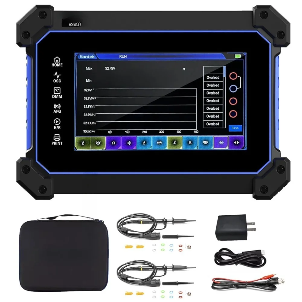 عرض النطاق الترددي الصناعي والعلمي اللوحي راسم الذبذبات 2CH 250MSa/s معدل أخذ العينات 7 بوصة تعمل باللمس عمق الذاكرة 8M