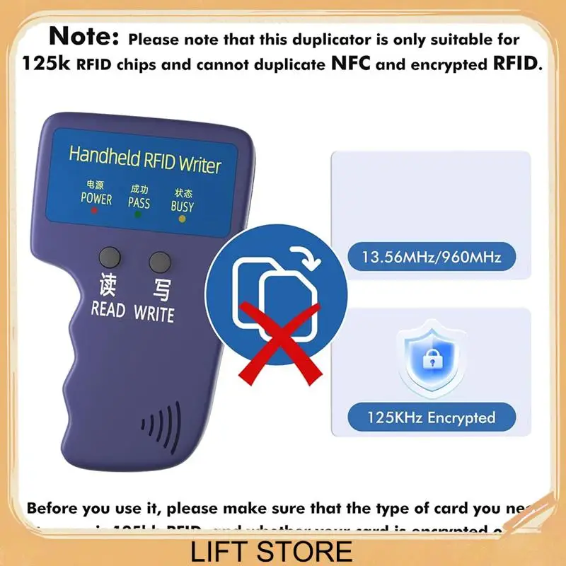BTLIFE-Copiatrice ID portatile 125Khz Lettore RFID Scrittore Duplicatore Copiatrice RFID portatile utilizzata per T5577 o EM4305