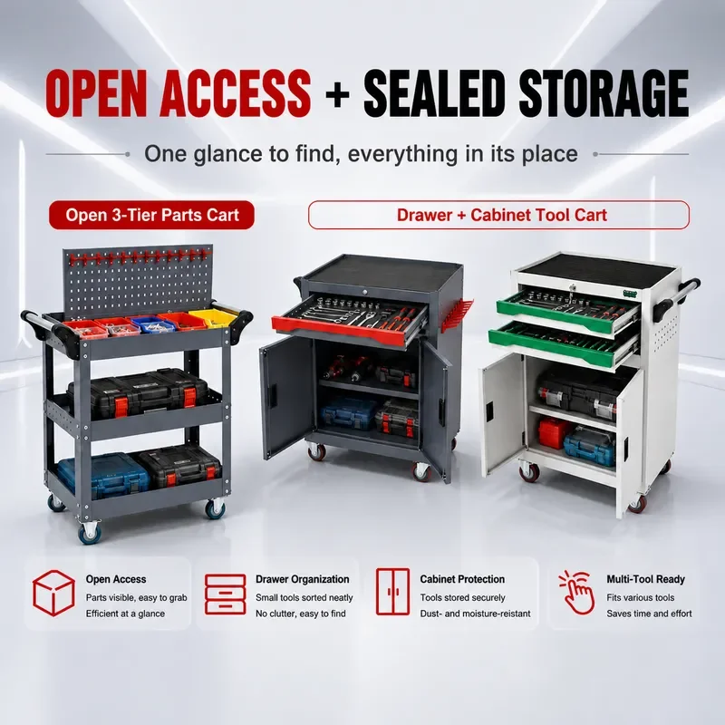 Heavy Duty Auto Repair Tool Cart 3 Layer Thickened Maintenance Trolley Mobile Drawer Type Hardware Parts Storage Organizer