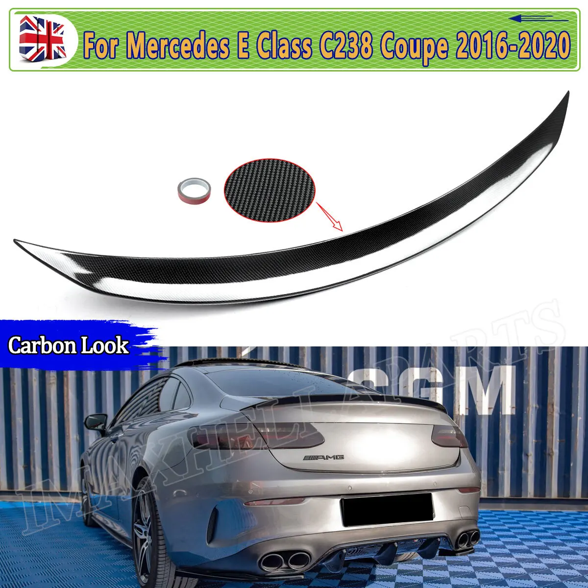 Tronco Ala Per Mercedes E53 Coupe C238 E300 2016 2017 2018 2019 2020 2021 2022 2023 Boot Posteriore Spoiler Ala Carbon Look Style