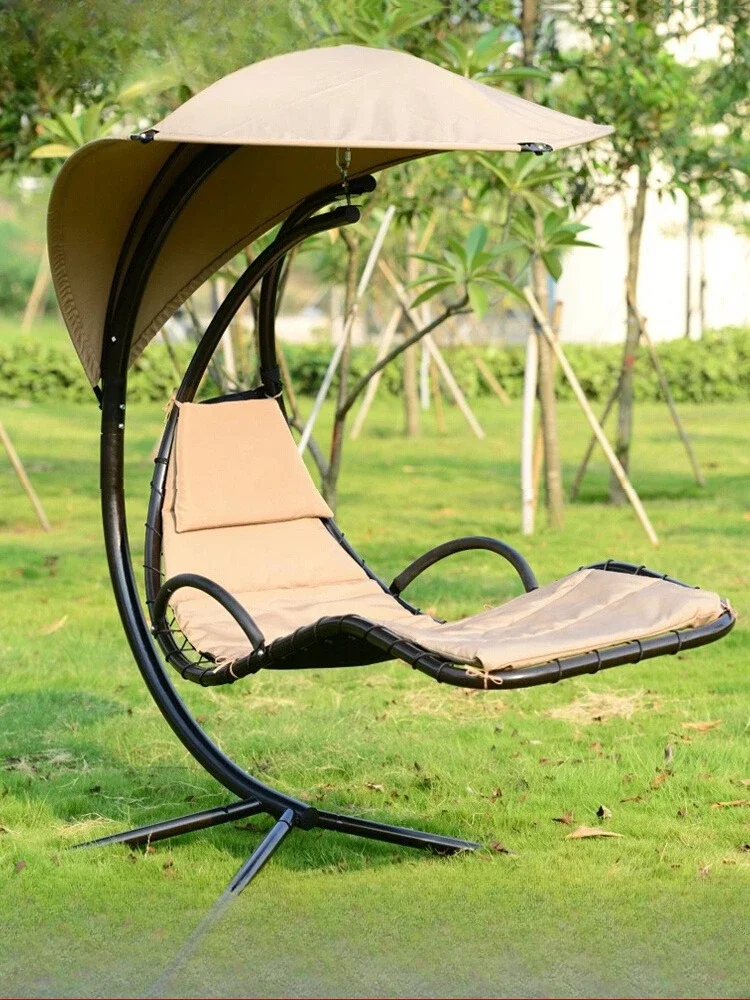 Outdoor swing hammock can lie in the courtyard Outdoor terrace Swing chair, cradle chair Hanging chair, wrought iron hanging