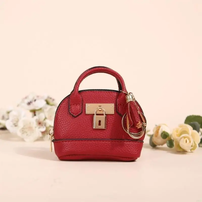 

L93C Multipurpose Small Coin Purse Keychain PU Leather Bag for Modern Women