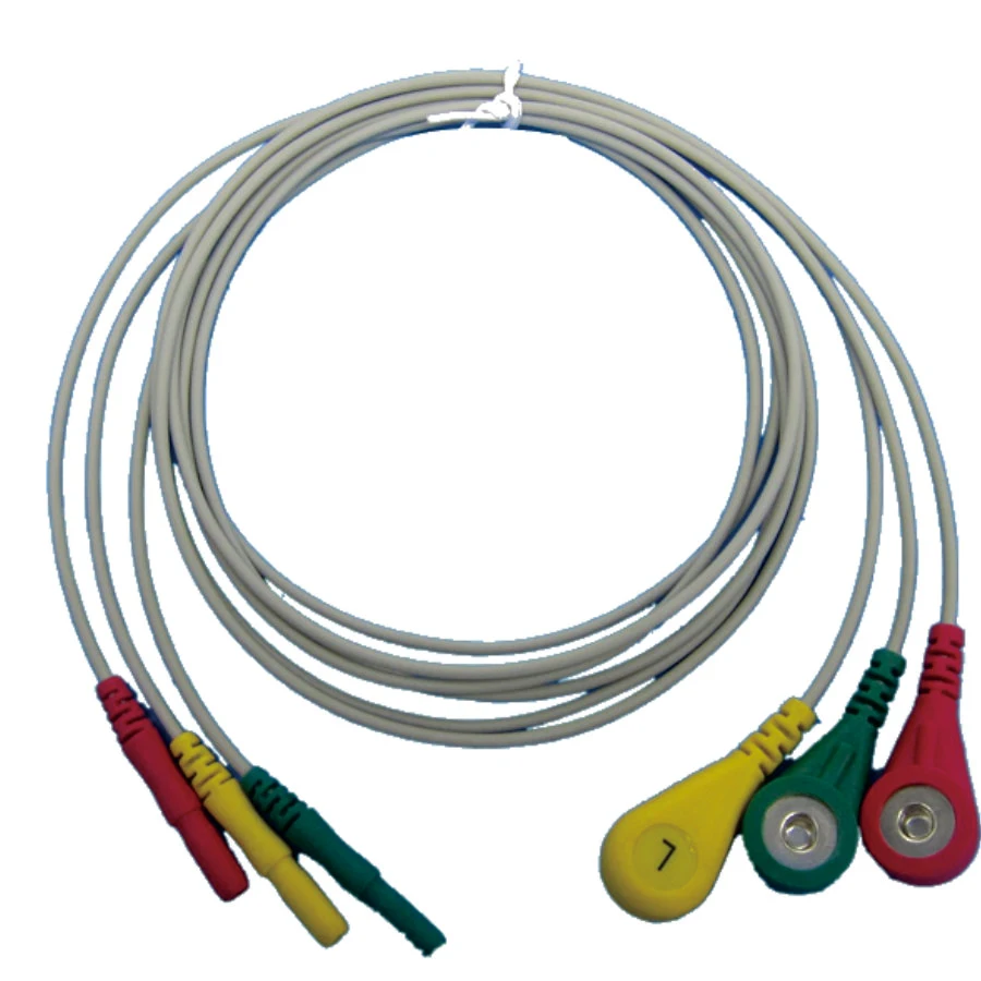 Holter Recorder ECG Patient Cable 3/5 Leads Snap/Clip AHA Standard for Instruments Holter Lead Wires