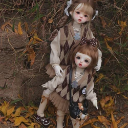 BJD doll clothes are suitable for 1/3 1/4 1/5 1/6 size daily doll clothes school pleated skirt female clothes doll accessories