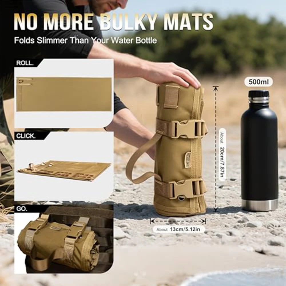 Tactical Shooting Mat Airsoft Roll-up Prone Shooter Mats Non-Slip Waterproof Camping Moisture-Proof Mat for CS Range Shooting