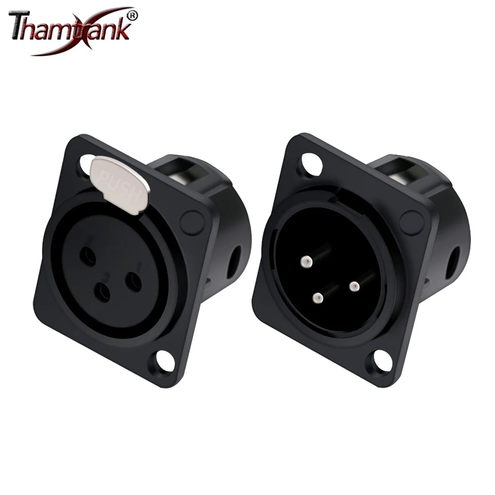 

100pcs XLR Microphone MIC Wire Connector XLR 3-pole Nickel-plated Male Plug Socket Female Audio Jack Panel Mount Socket Chassis