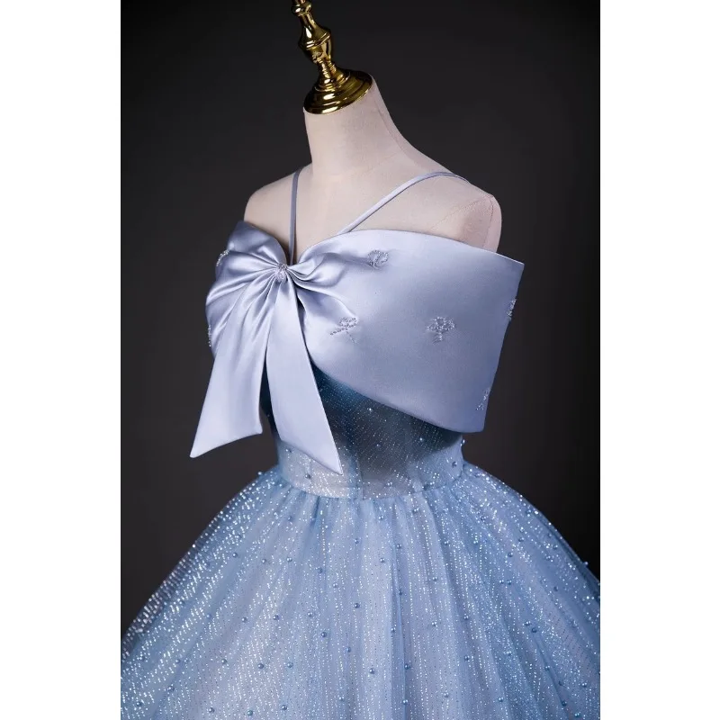 Vestido de noite de um ombro de casamento 2025 novo estilo high end banquete socialite temperamento exame de arte anfitrião vestido de reunião anual