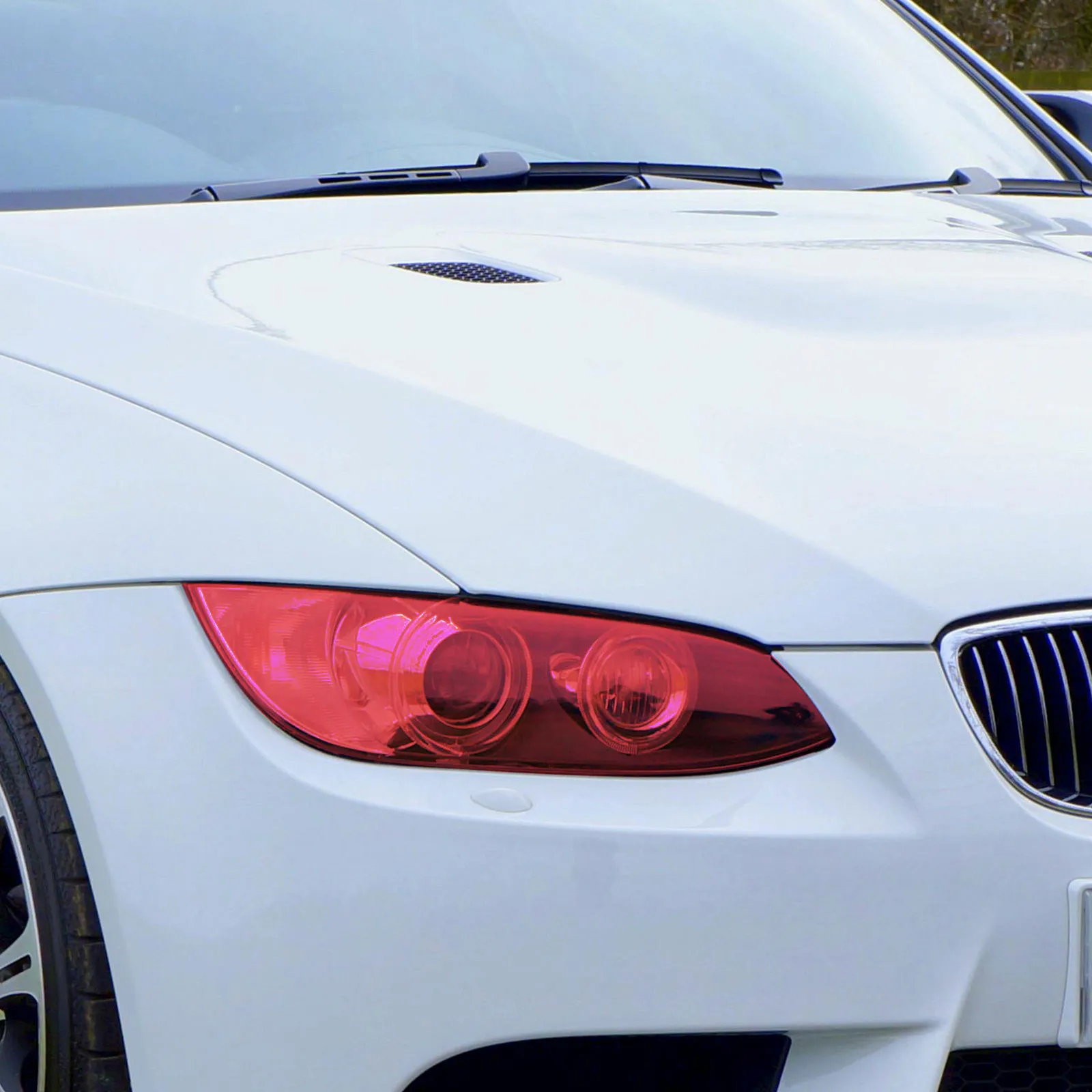 120Cm 30Cm Headlight Tint Vinyl Film Self Adhesive Stretchable Car Tail Fog Lights Protective Scratch Resistant Red