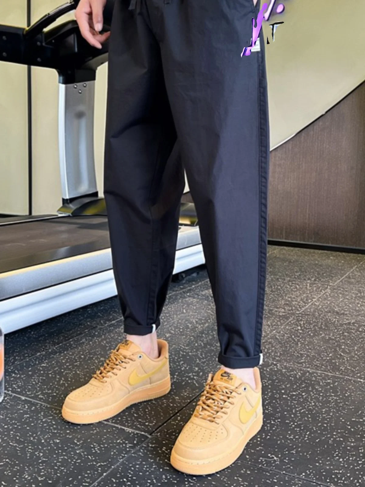 

Men's Summer Thin Straight Leg Workwear Casual Pants Trendy Korean Sle Nine Points Loose Fit Cotton Trousers for Youth