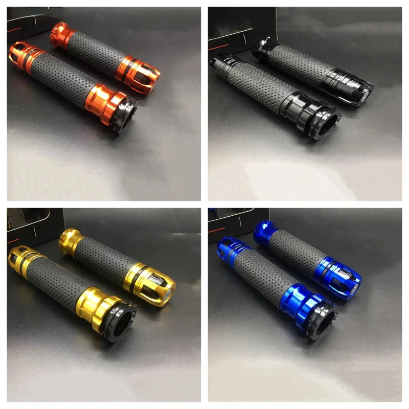 22mm Motorcycle Handlebar Grips CNC Aluminum Rubber Handle Grip Universal For Suzuki Burgman 125 GSXR 600 SV 650 S GSR 400 750