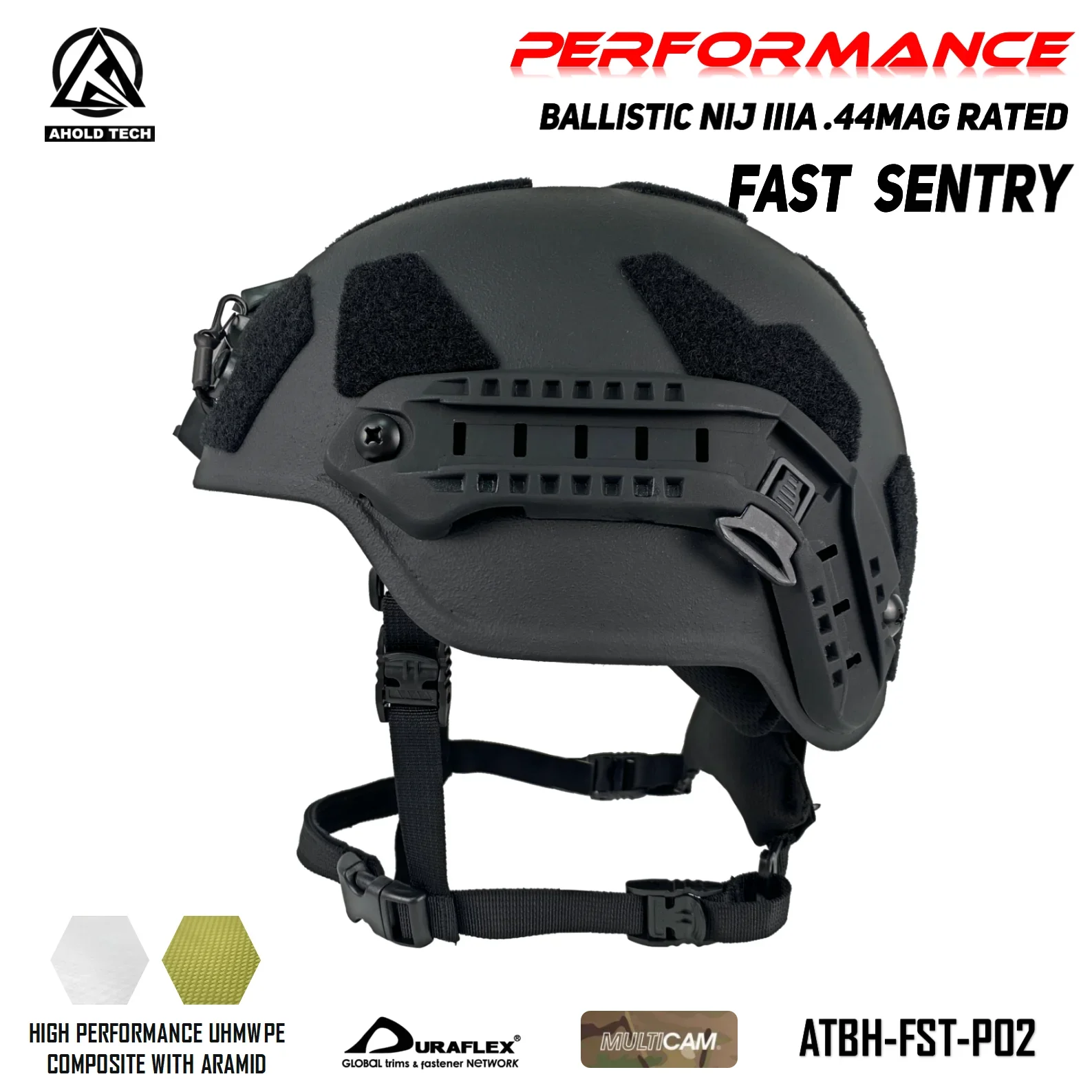 Aholdtech Tactical Helmet Bulletproof Performance FAST SENTRY Mid Cut Aramid+PE Ballistic NIJ IIIA3A CAM FIT BOA Dial EPIC Liner