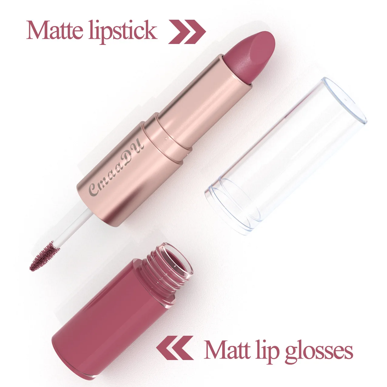 3 Farben/Set Lippenstift, sexy Lipgloss, 2-in-1-Lippentönung, wasserfest, langlebig, feuchtigkeitsspendend, rote Lippen, mattes Lippenstift-Make-up für Frauen