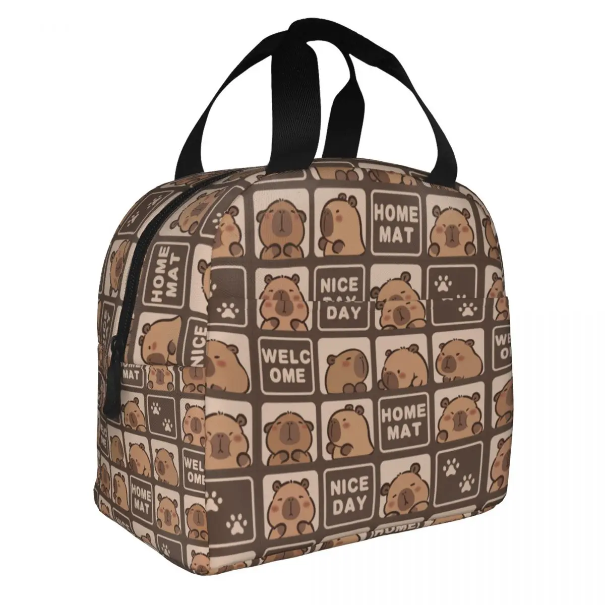 Cartoon Animal Pets Capybara Insulated Lunch Bag for Women Portable Cooler Thermal Lunch Tote office Work School