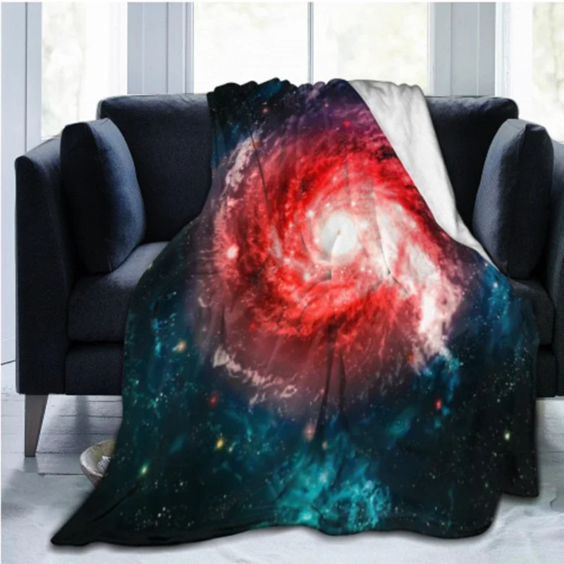 Galaxy Blanket Solar System Universe Starry Sky Earth Print Soft Warm Flannel Throw Blanket for Bed Sofa Couch Travel Home Decor
