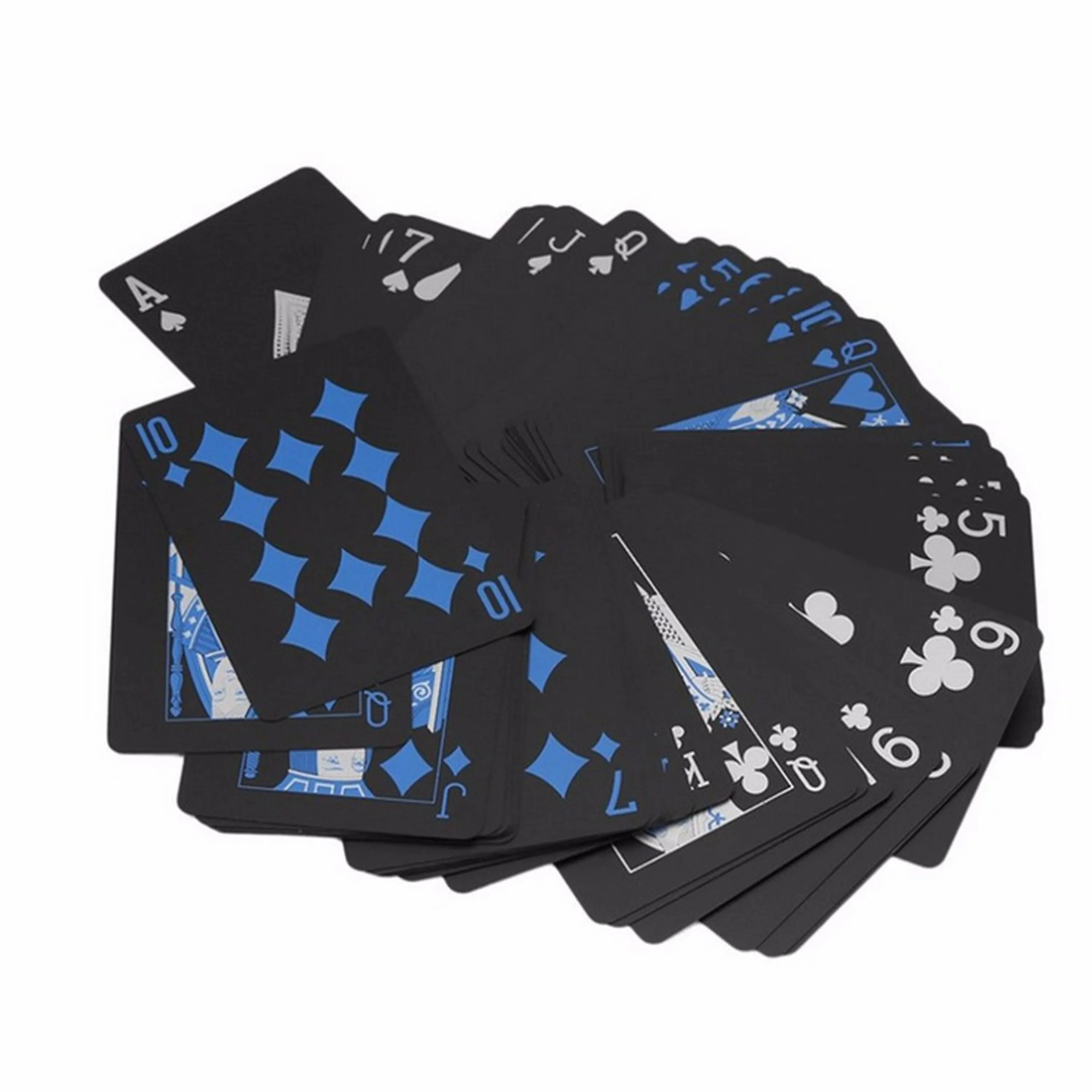 Black and Blue Plastic Playing Cards Durable and Durable Plastic PVC Waterproof Playing Cards Home Party Playing Cards