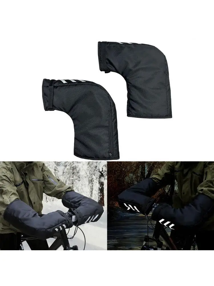 Mitaines de guidon de vélo de montagne avec coussinets réfléchissants pour la protection contre le froid, compatibles avec les vélos électriques et les vélos de banlieue