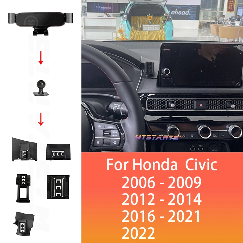 Car Phone Holder GPS Navigation For Honda Civic FA1 FL 2006-2022 Adjustable Rotating Phone Holder Base Car Interior Accessories