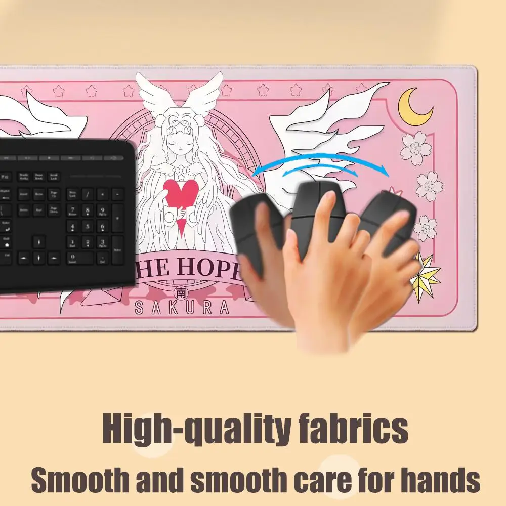 Large Gaming Mouse Pad,Anti-slip,Stitched Edges,Soft Rubber,Cardcaptor Sakura Magic Gaming Deskpad For Office Desk & Home Use