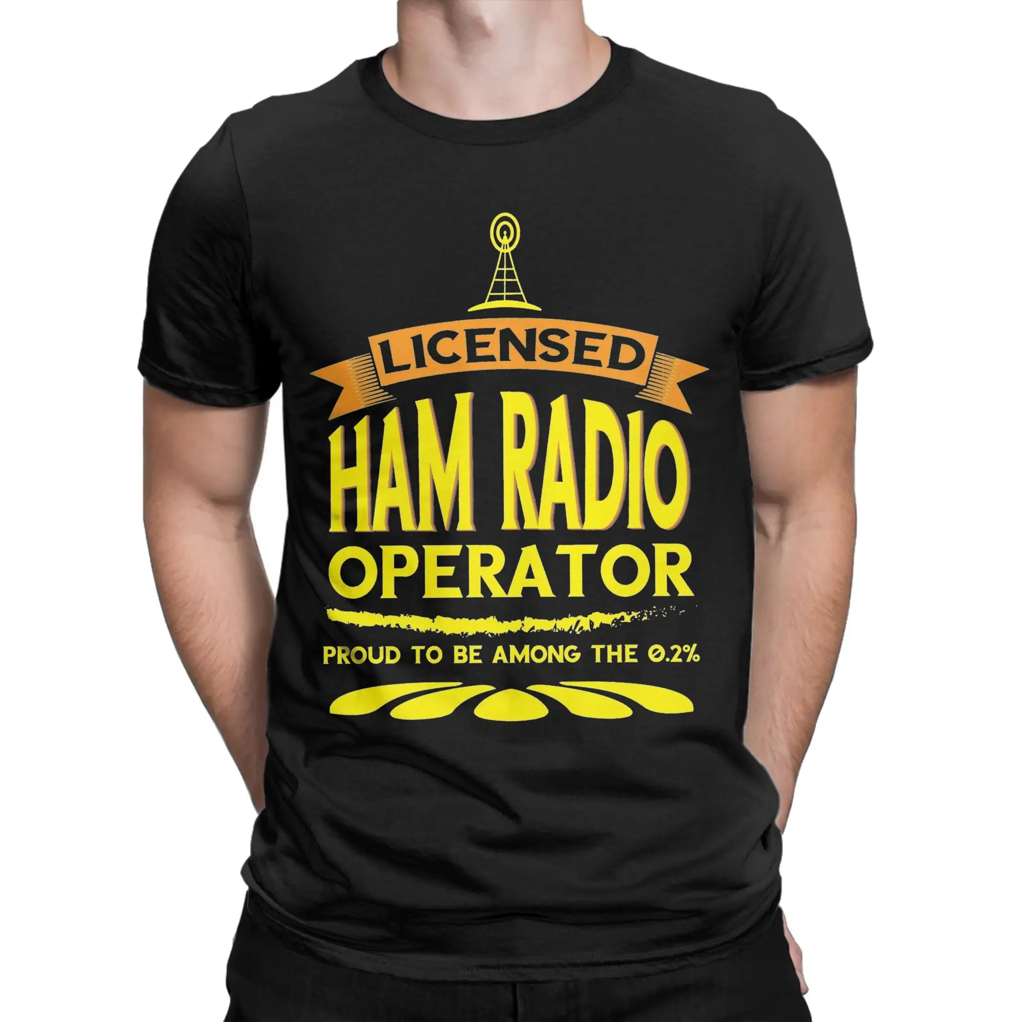 Licensed Ham Radio Operator  T Shirt Men Women's Cotton Funny T-Shirts Crewneck  Tees Short Sleeve Clothes Birthday Present