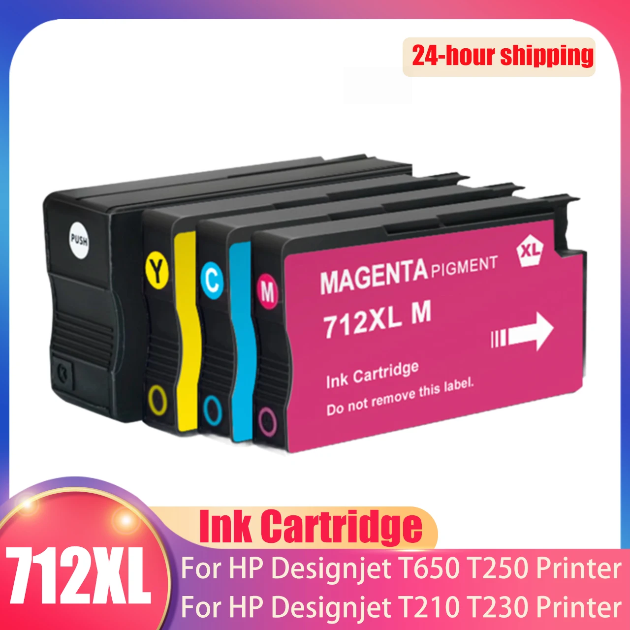 

712 712XL картридж, совместимый со стабильным чипом для HP DesignJet T230 T210 T250 T630 T650, замена принтера с чернилами