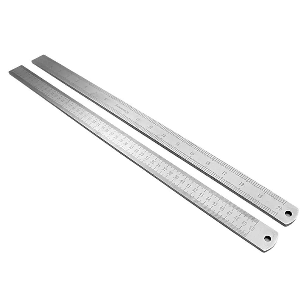 50cm Stainless Steel Ruler Thickness 5mm Silver Steel Ruler No Bending High Temperature Quenching Ruler