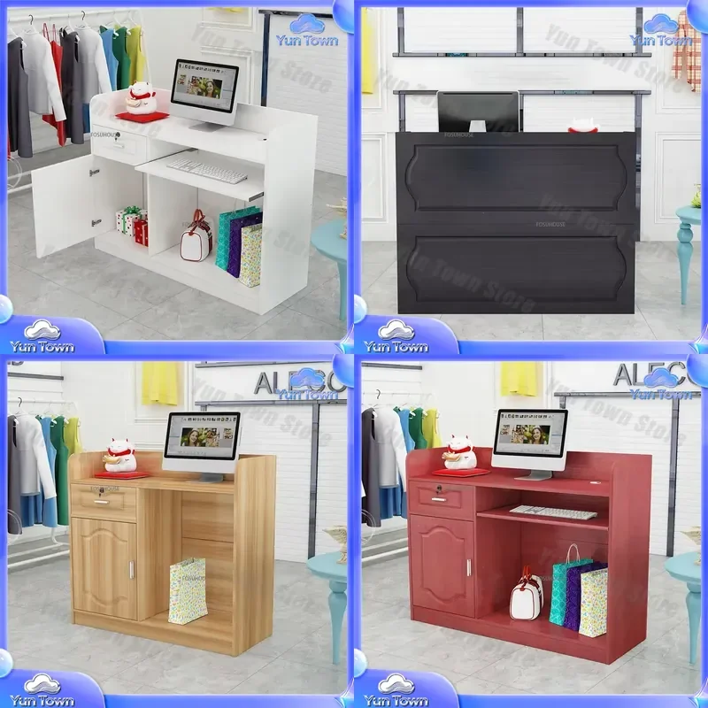 Modern Reception Desk for Clothing Store Cashier Counter Bar Table Commercial Furniture Supermarket Booth Podium Stand