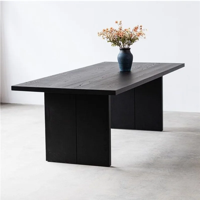 Black Solid Wood Di… - image