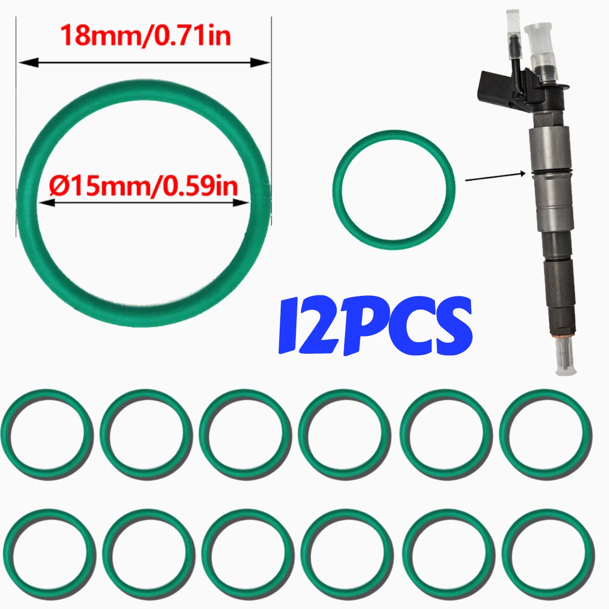 12pcs Fuel Injector Nozzle Copper Gasket O-ring Seal Kit 059130119 059130519 WHT000884 for Audi A4 A3 Q7 Allroad VW Seat Skoda