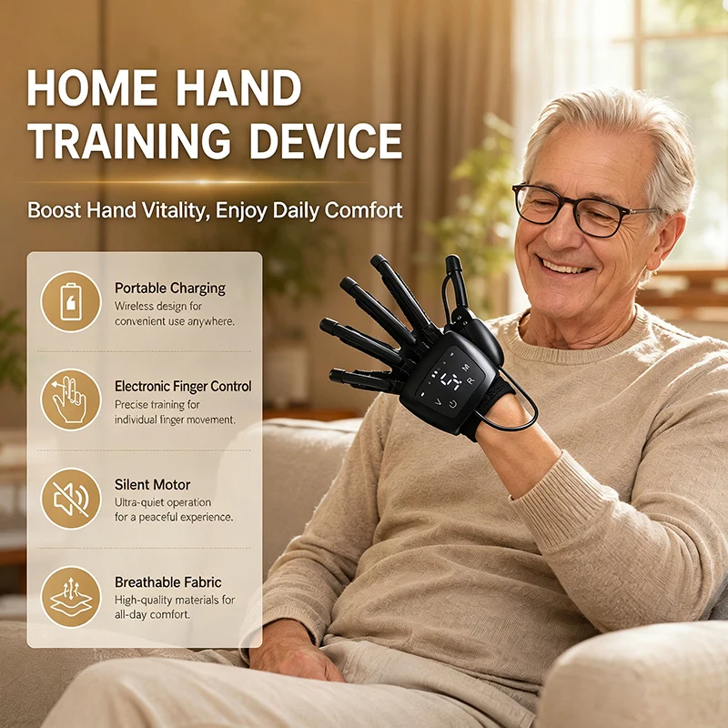 USB Electric Hand Training Robot Gloves, Adjustable Resistance Mechanical Hand Exoskeleton Glove Ergonomic Hand Exerciser