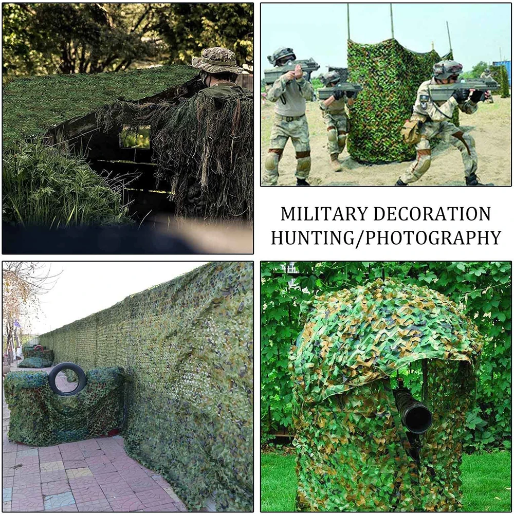 1.5x3m /2x10m avcılık askeri kamuflaj ağları Woodland ordu eğitim Camo netleştirme araba çadır gölge kamp güneş barınak kapakları