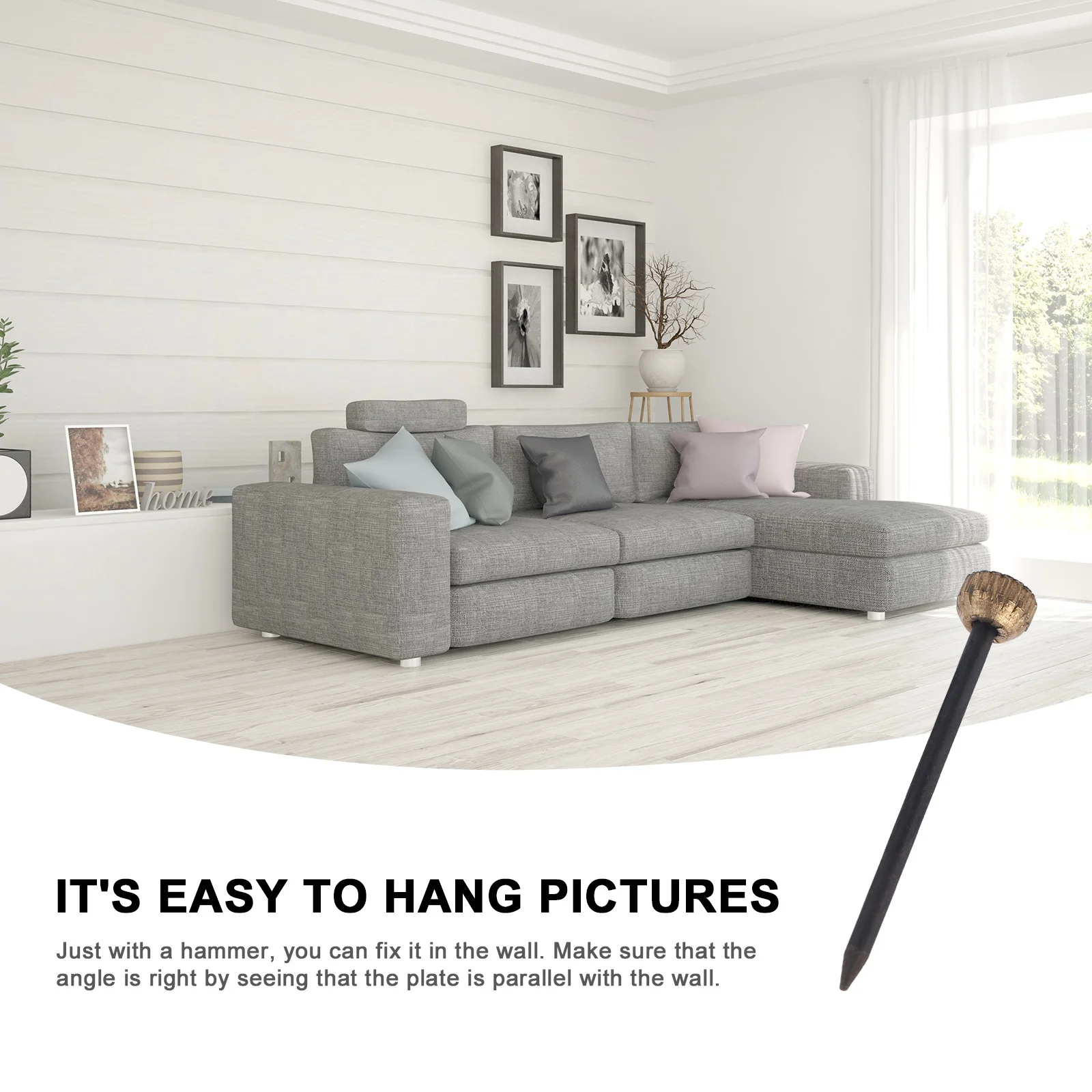 

50Pcs Picture Hangers Frame Hooks Organizer Wall Hanging Nails for Photos Paintings Clocks Home Office Use Picture Hangers