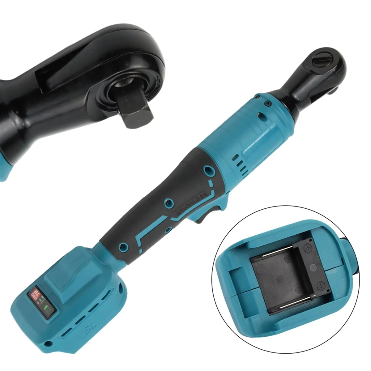 130nm Electric Ratchet Wrench 1/2Inch Right Angle Ratchet for Makita 18V Battery Hand Tools Wrench 800r/Min F