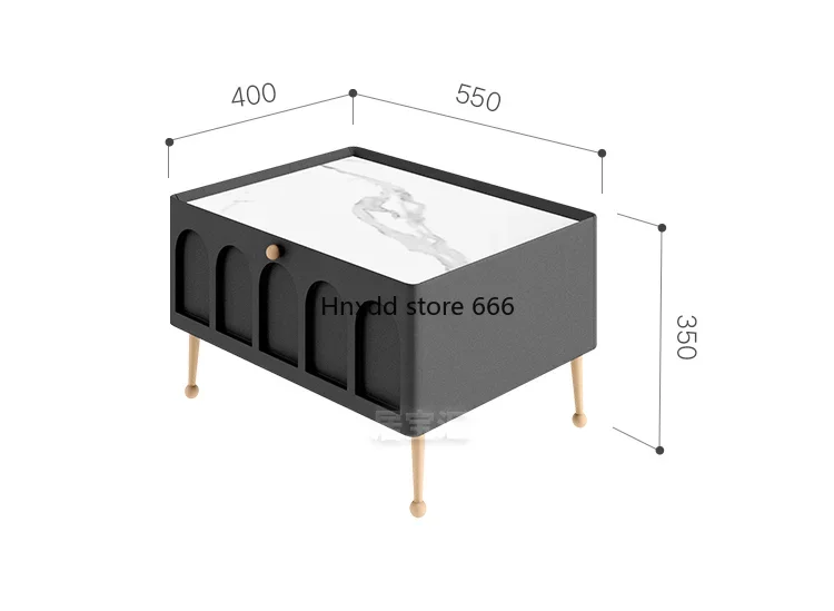 Rock slab bedside light luxury retro creative storage bedroom side few low bedside cabinets