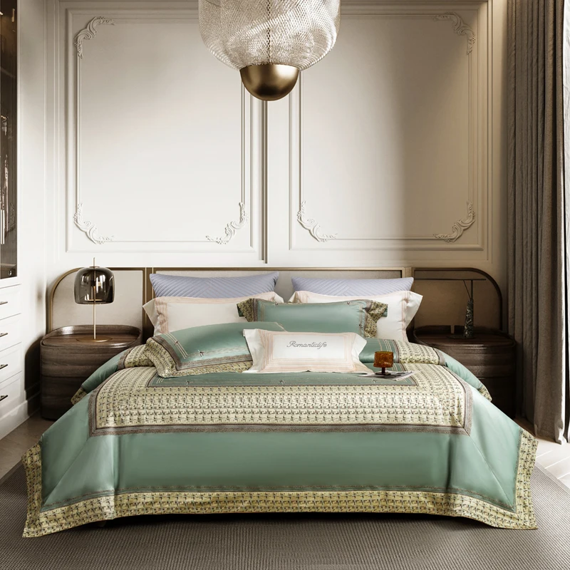 

Комплект постельного белья с вышивкой Svetanya, хлопковое двуспальное белье Queen King (тонкая толстая наволочка, пододеяльник), нижнее белье