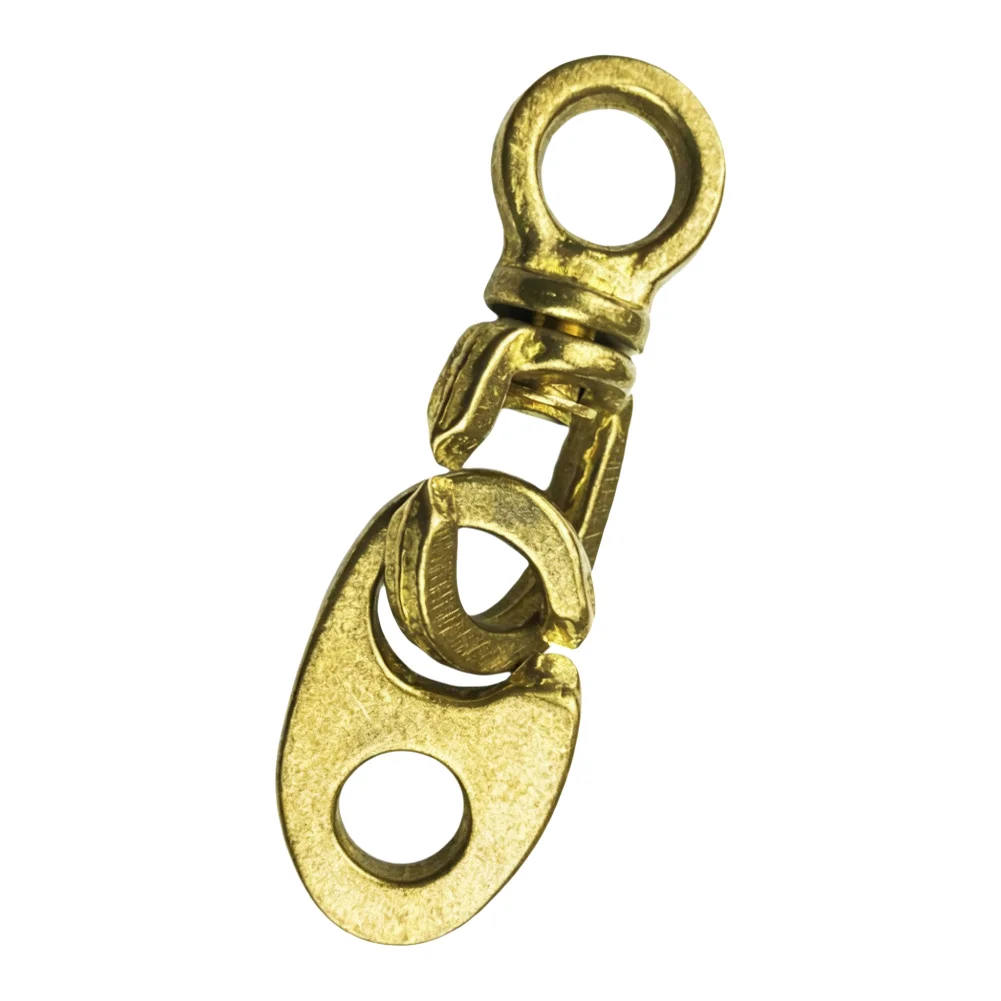 Marine For Signal Flag Brass Hook 4pcs 4cm Yellow for Boats Ships Rotating Shaft Design for Easy Flag Positioning