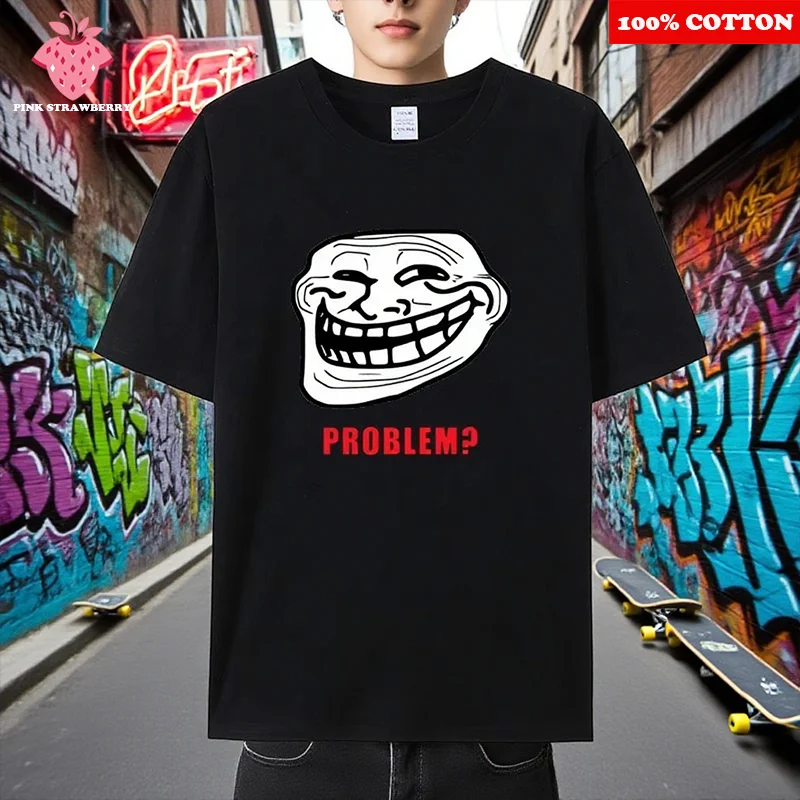 

Funny Street Print T-shirt Men's Summer 2025 New 100% Cotton Short sleeve American style Hip Hop T-shirt Y2k Top Male clothing