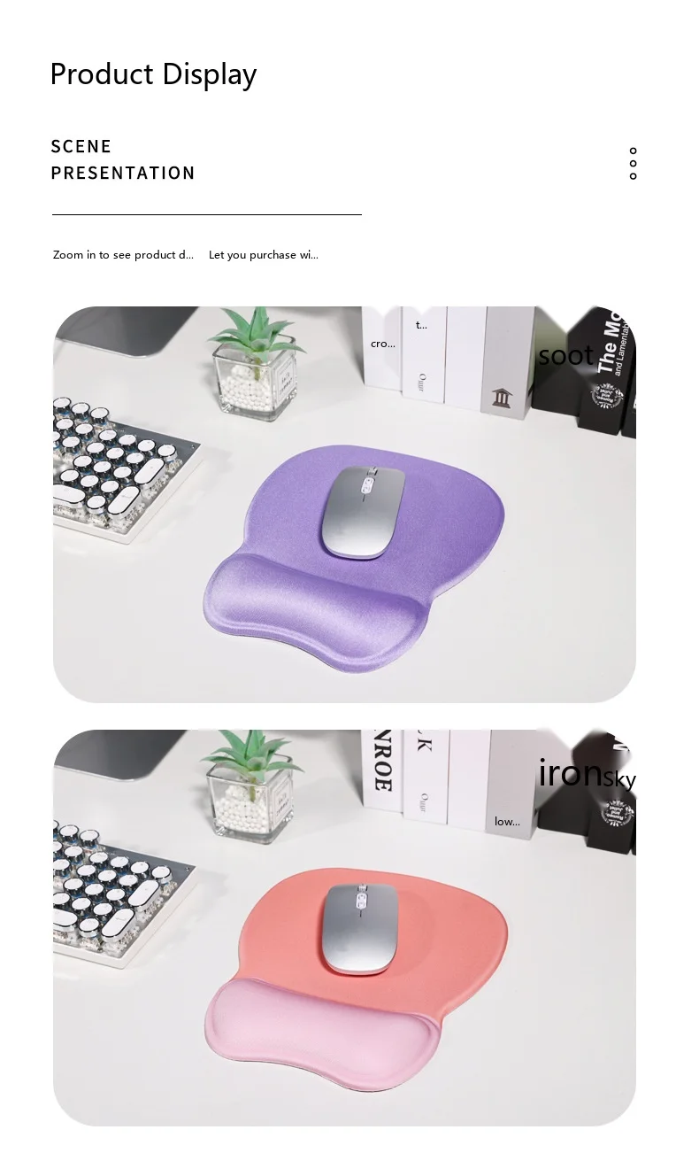 Silikon-Handgelenkauflage für Mauspad, 5 Farben, ergonomische, rutschfeste Schreibtischunterlage, Büro- und Gaming-Unterlage, dicke Unterstützung – Detail 8